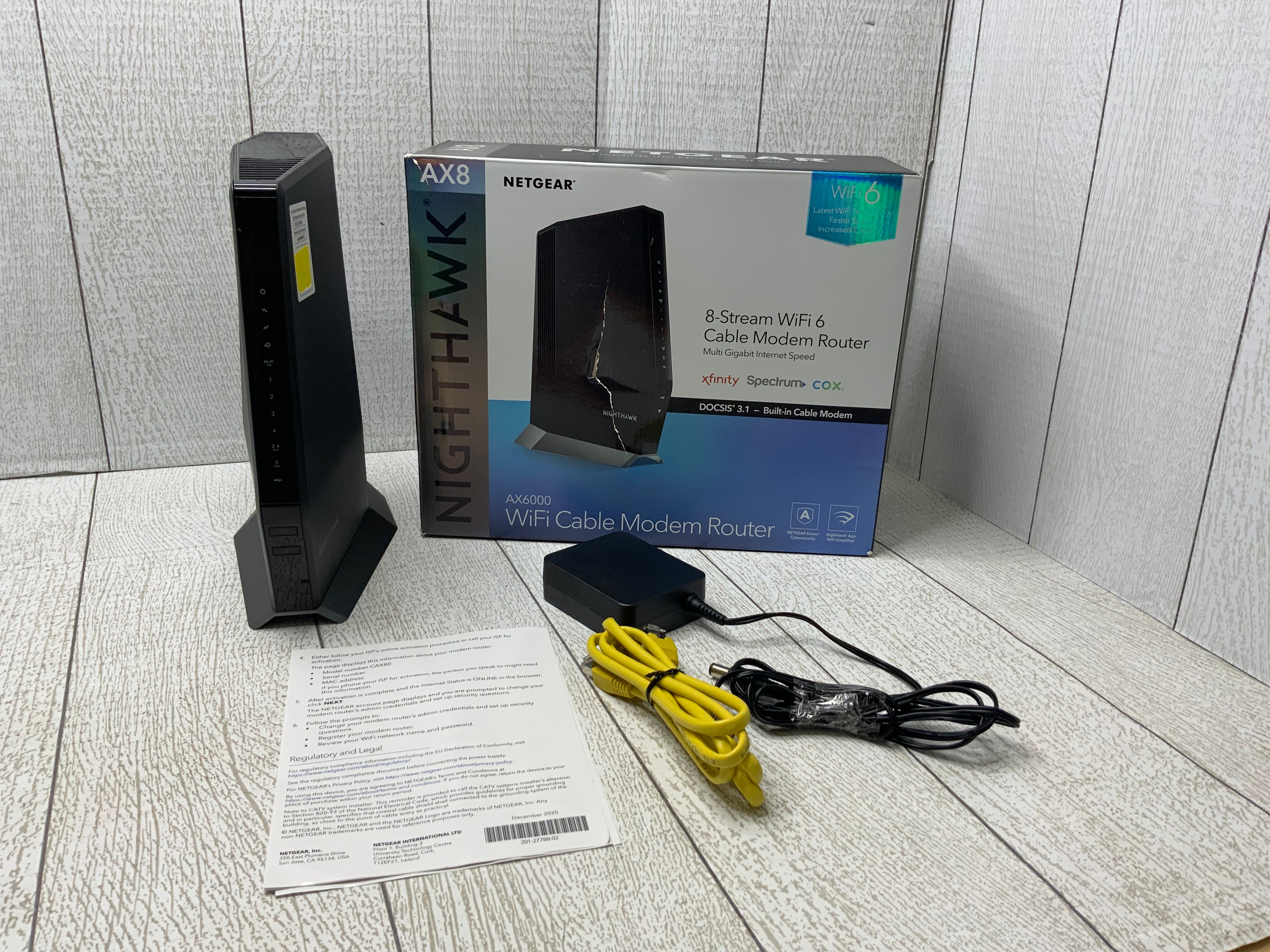 NETGEAR Nighthawk Cable Modem with Built-in WiFi 6 Router (CAX80) (7998836211950)